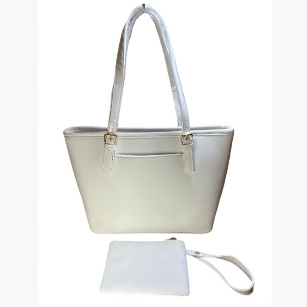 Valentino Orlandi Vegan Leather Tote and Wristlet Gold-Tone Hardware  NWT - Picture 5 of 12